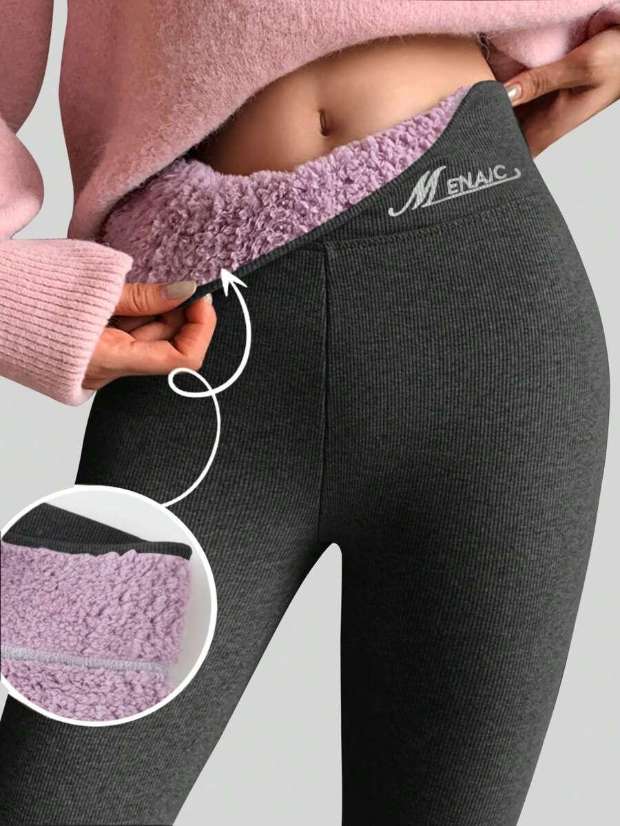 szare OCIEPLANE LEGGINSY
