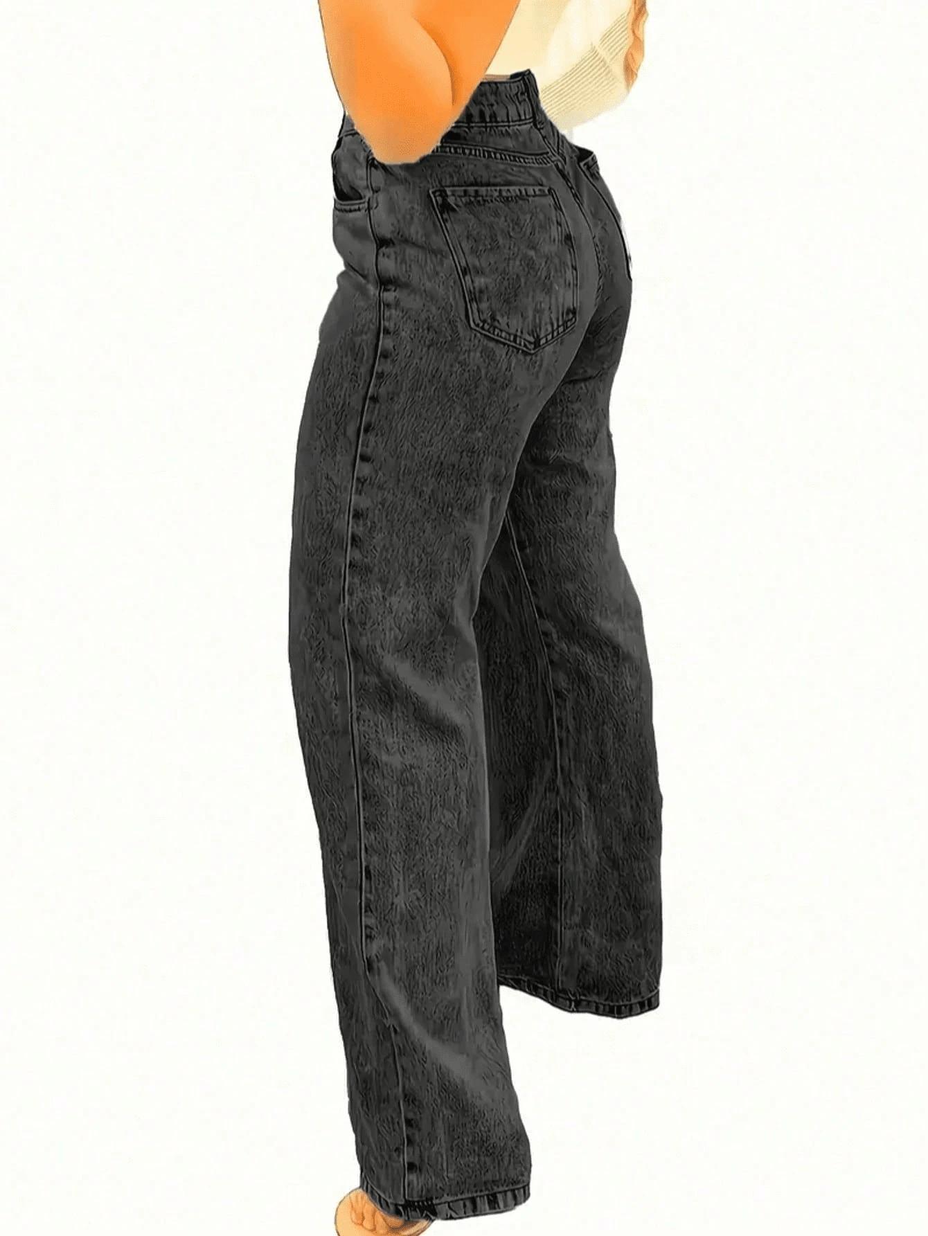 szare spodnie jeans wysoki stan