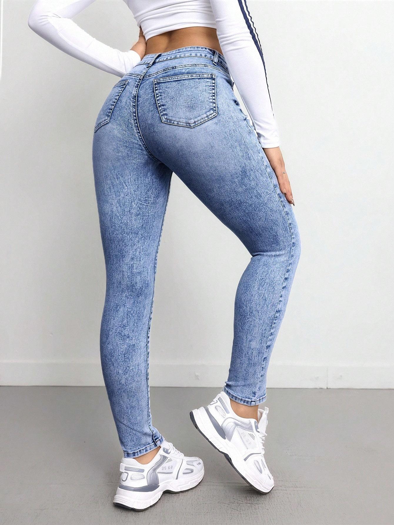 NIEBIESKIE SPODNIE JEANS HIGH WAIST
