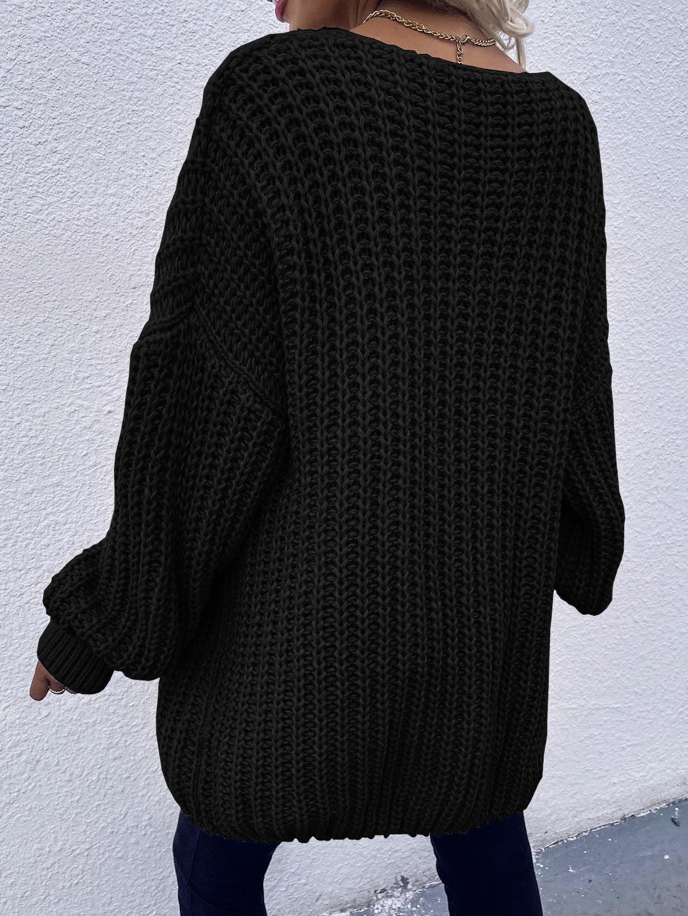 CZARNY SWETER KARDIGAN