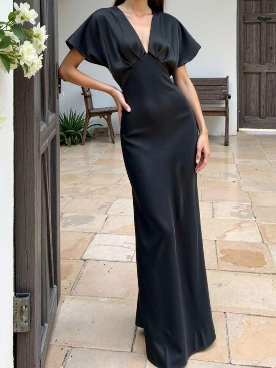 czarna maxi sukienka