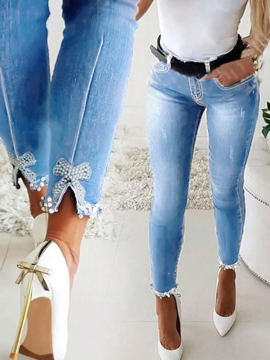 NIEBIESKIE SPODNIE JEANS