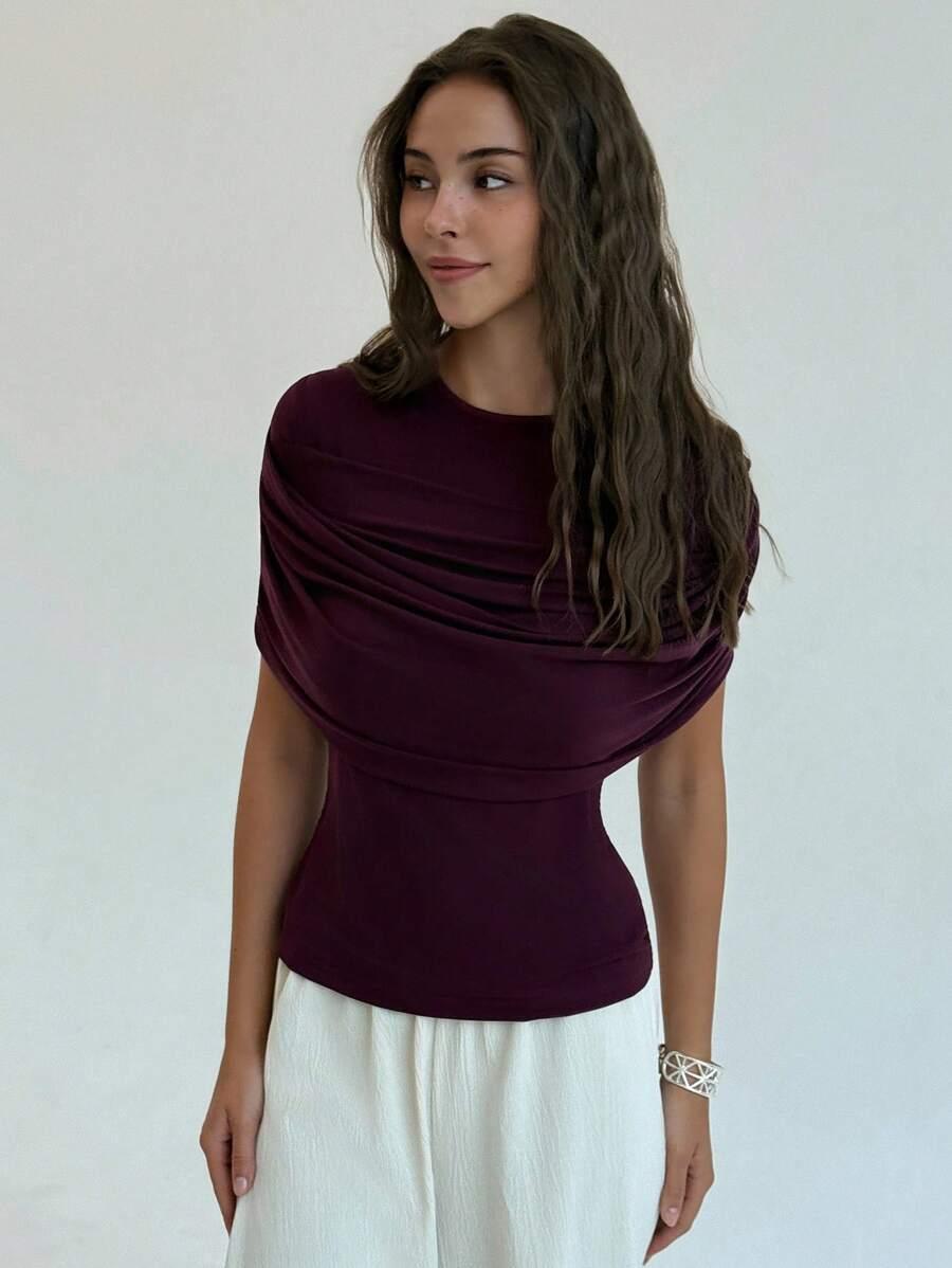 fioletowy top casual