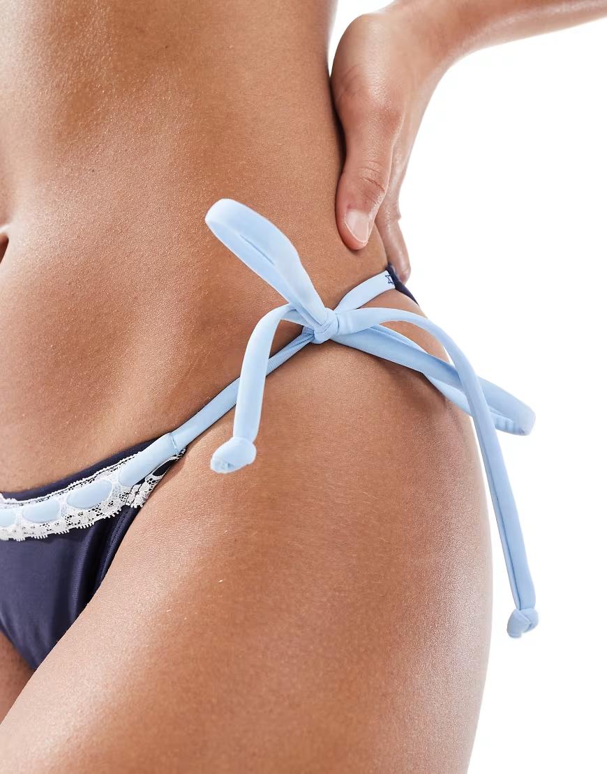 granatowy dół od bikini wiązanie