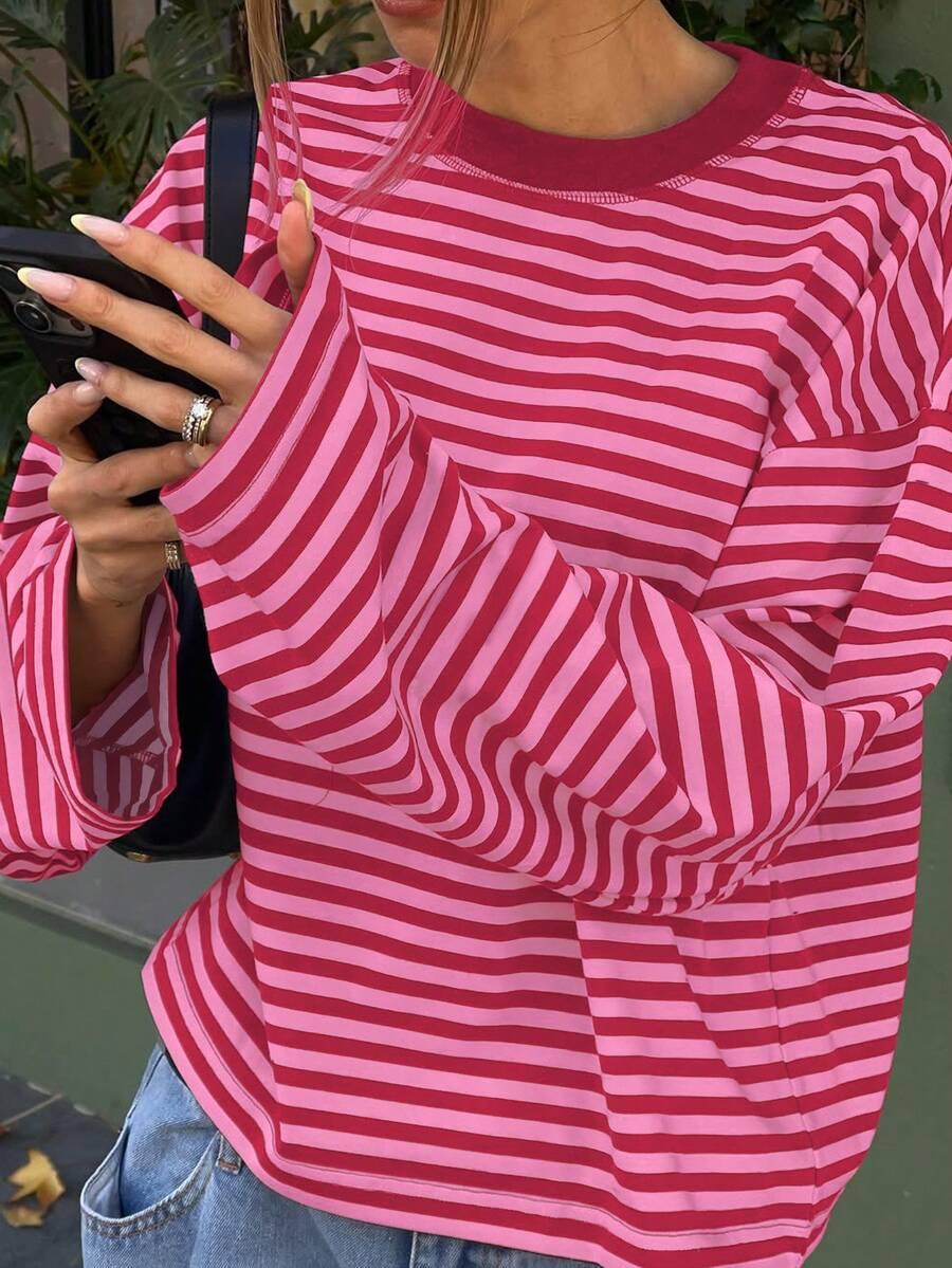 bluzka oversize wzór paski