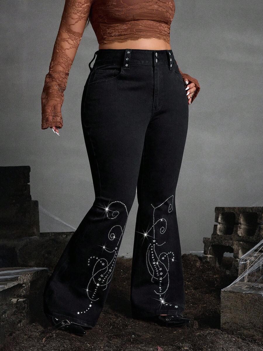 CZARNE SPODNIE JEANS