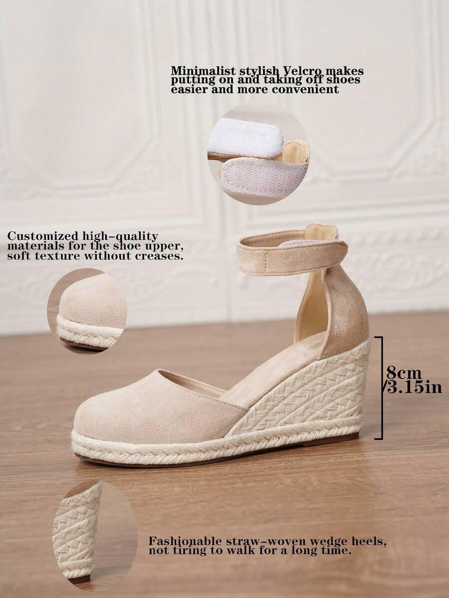 beżowe espadryle koturn