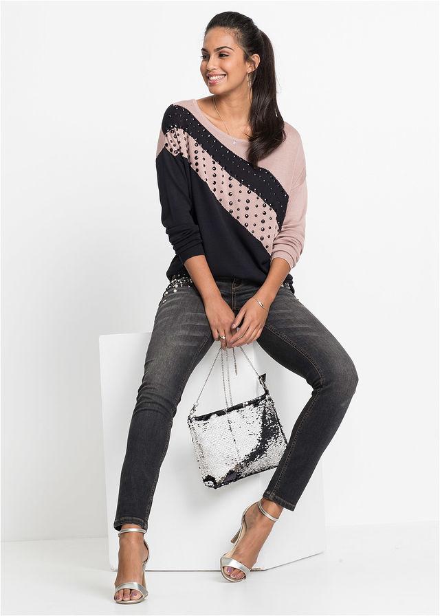 SWETER OVERSIZE ZDOBIENIA 