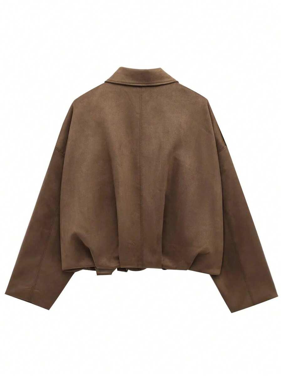 BRĄZOWA KURTKA BOMBER