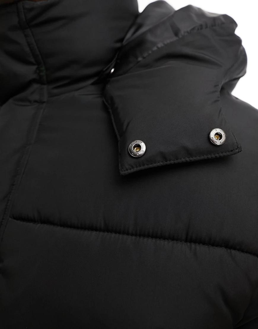 czarna pikowana kurtka bez kaptura