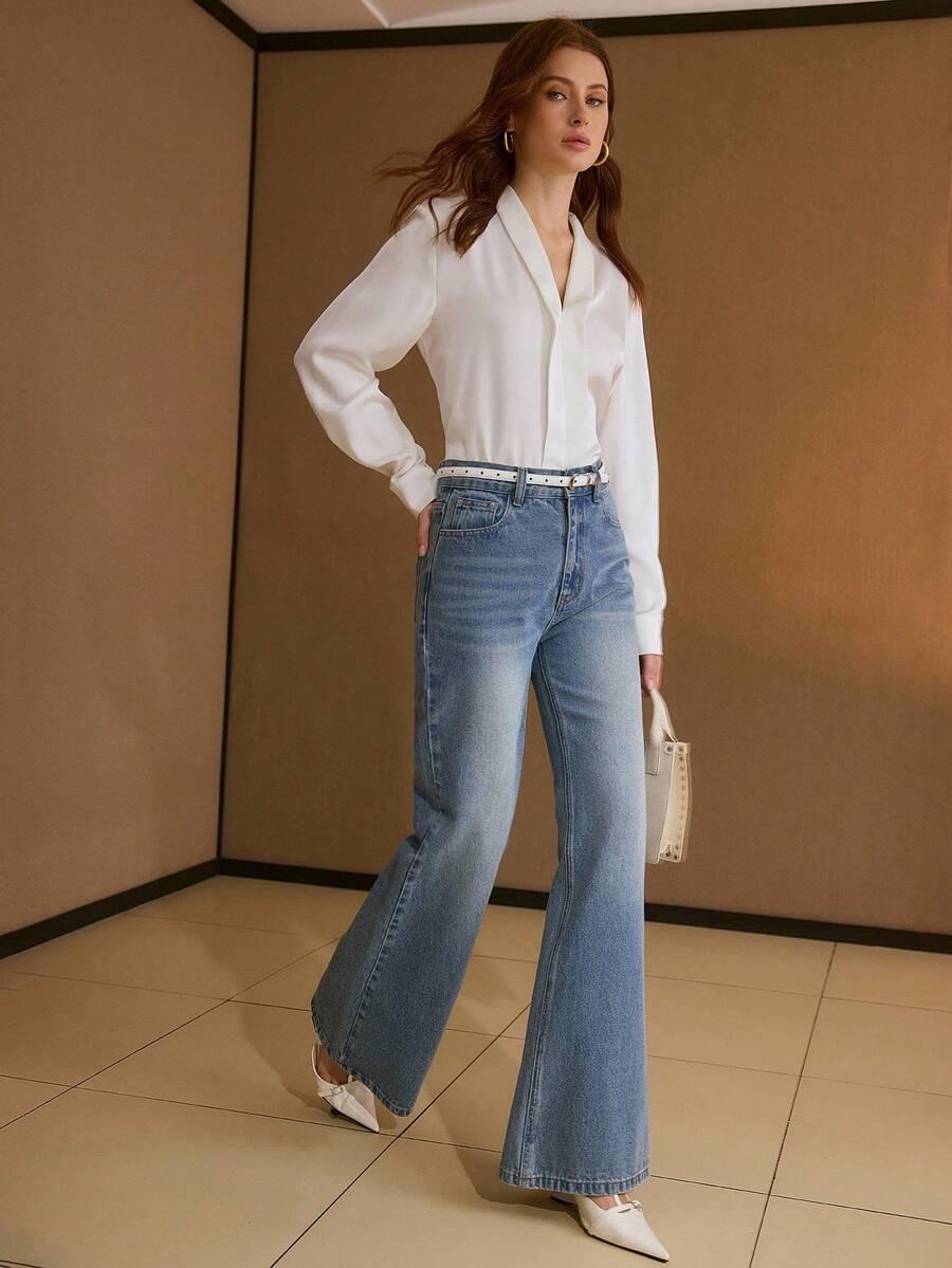BIAŁA KOSZULA V-NECK
