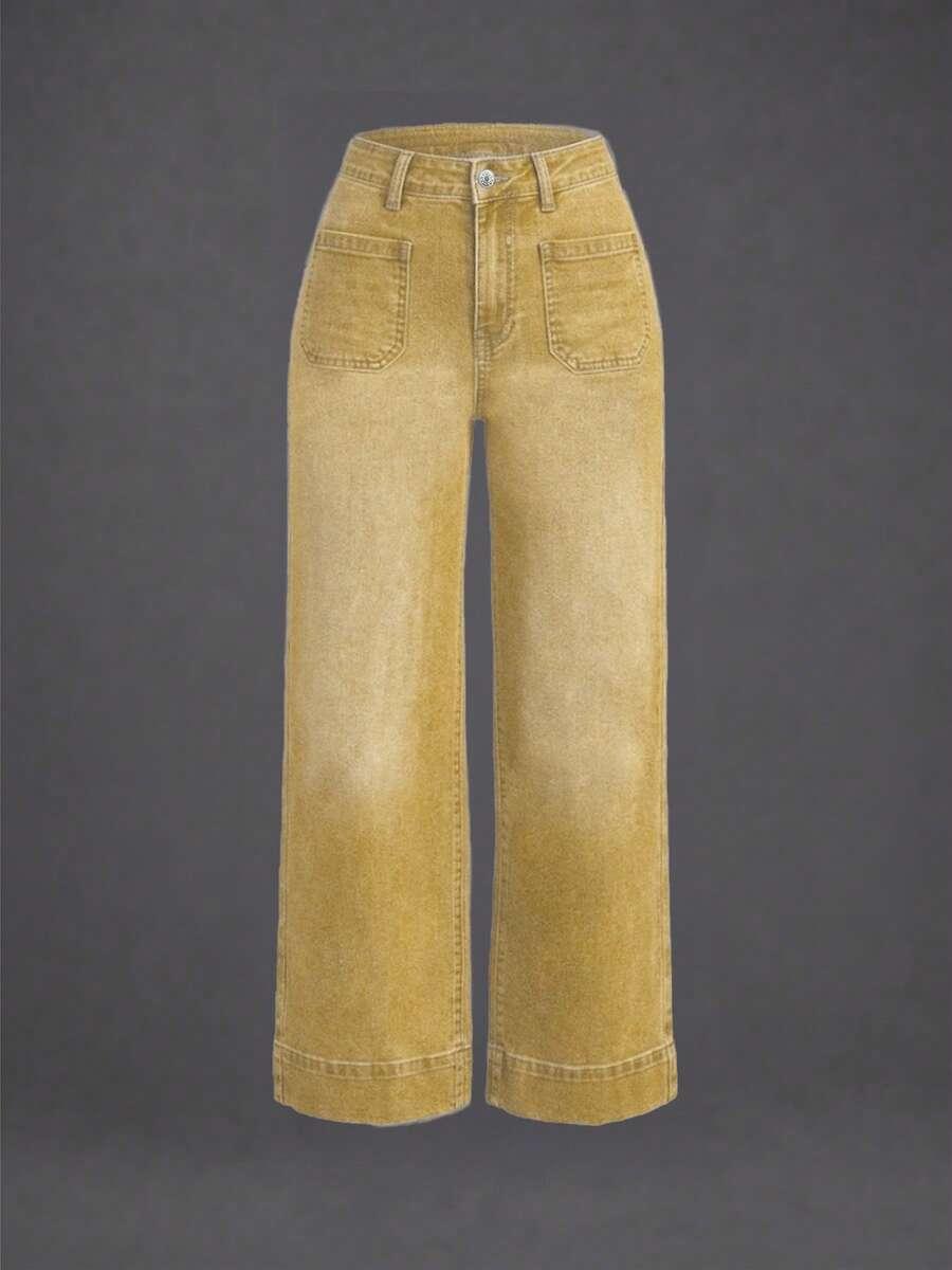 żółte spodnie jeans