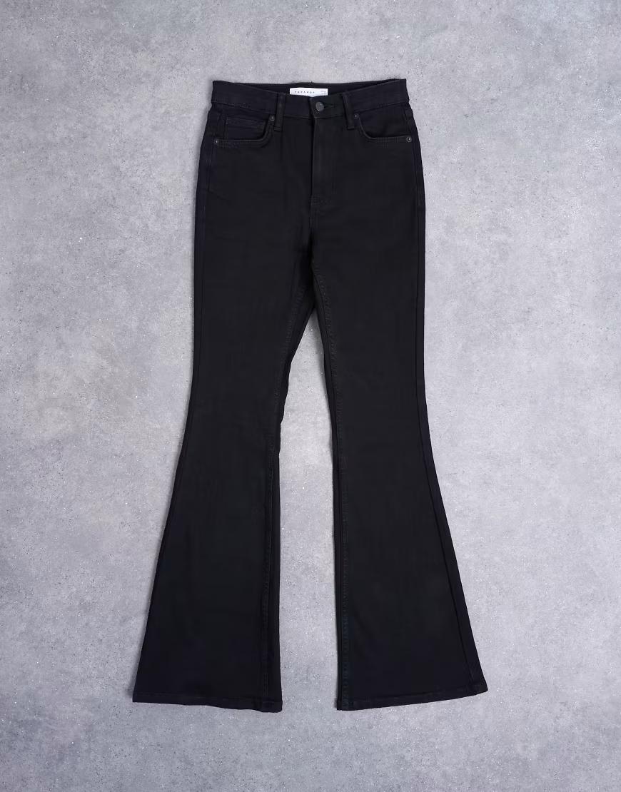 CZARNE SPODNIE JEANS DZWONY 