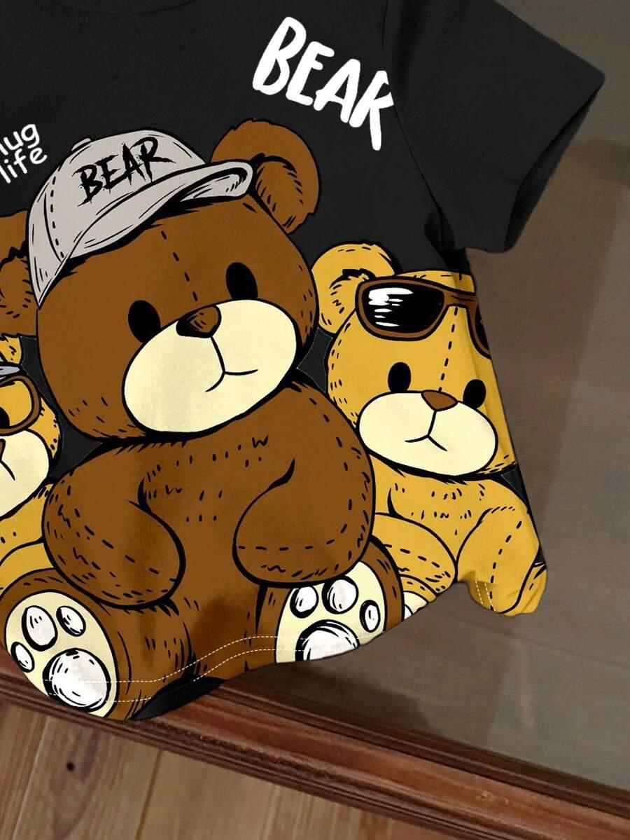 t-shirt nadruk okrągły dekolt
