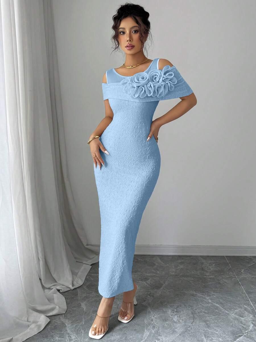 niebieska maxi sukienka