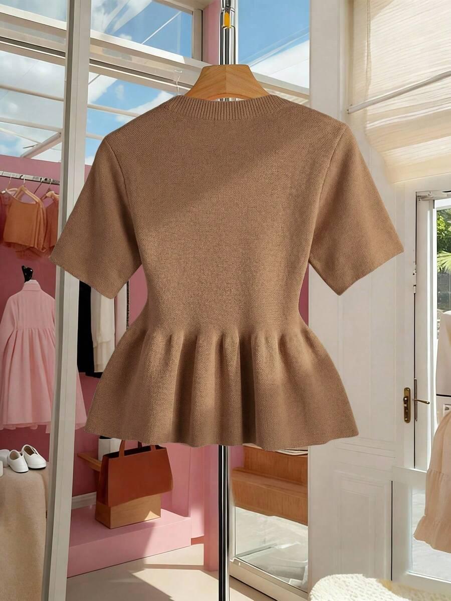 dzianinowa bluzka guziki 