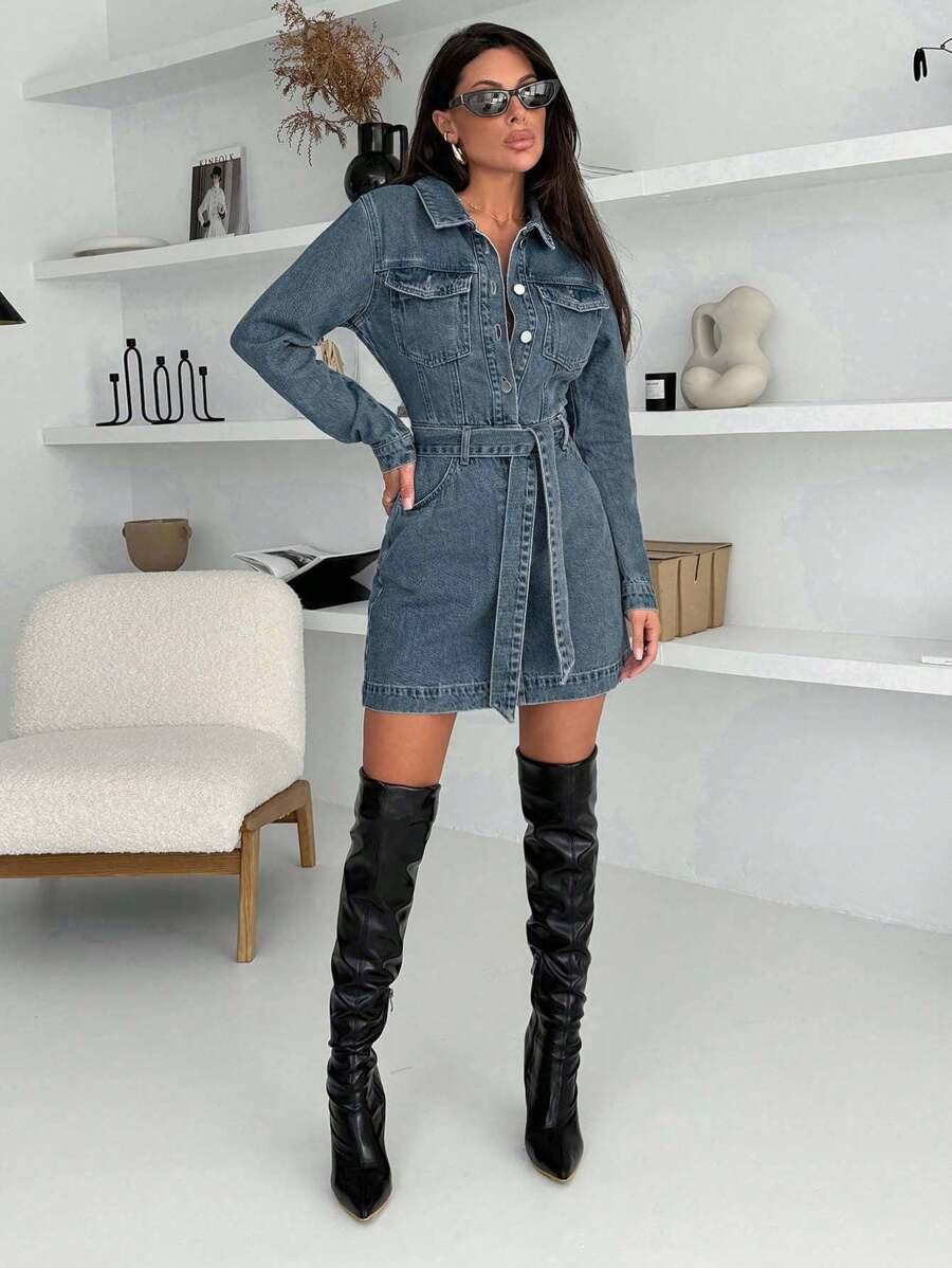 NIEBIESKA SUKIENKA JEANS 