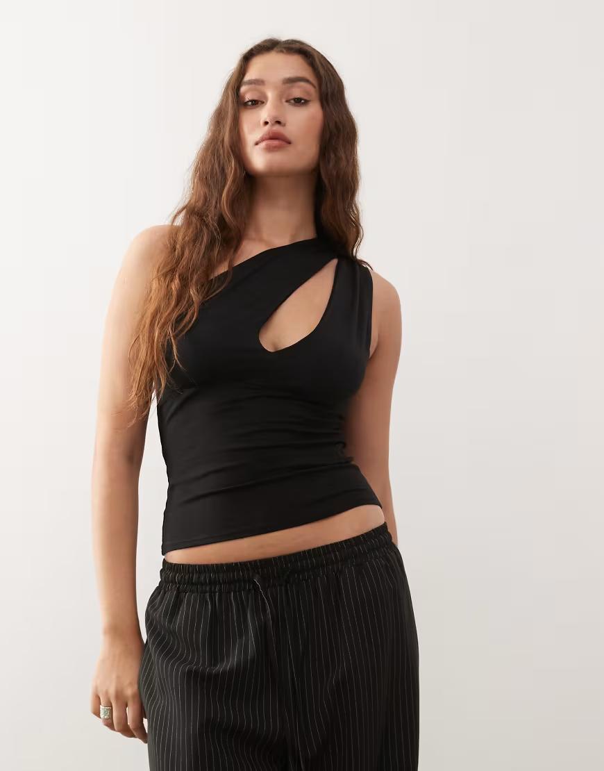 CZARNY ASYMETRYCZNY TOP 