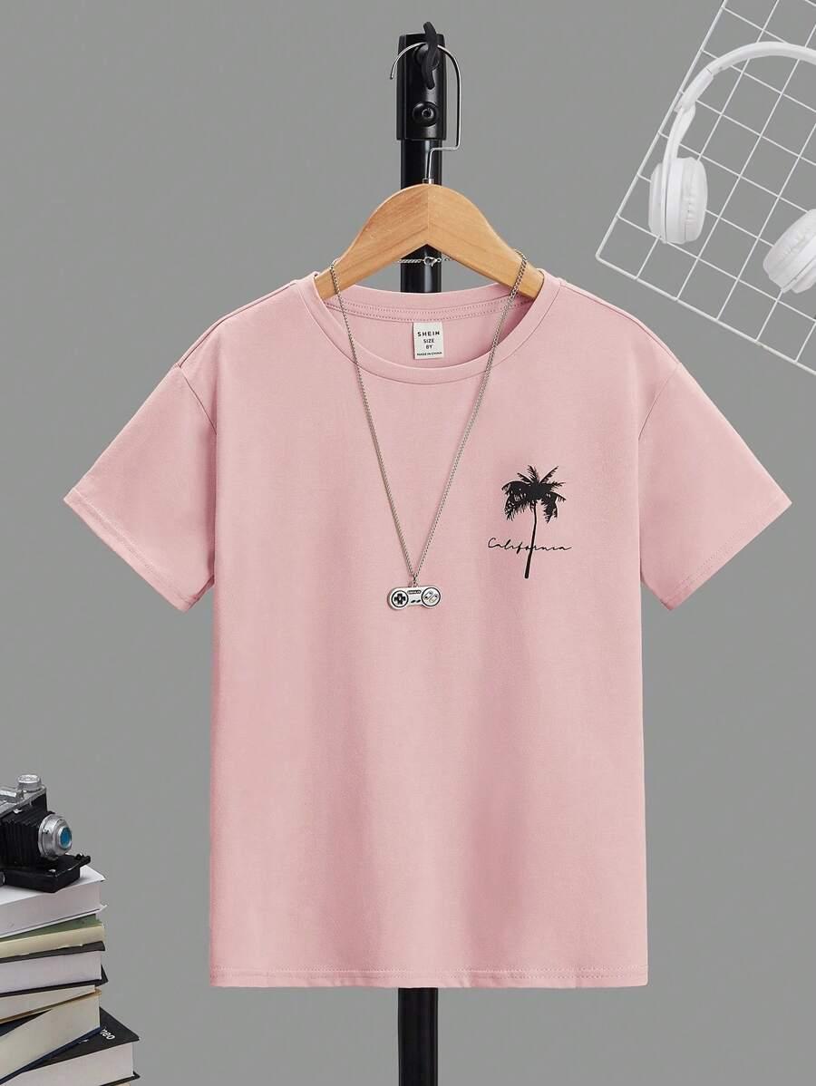 różowy t-shirt nadruk