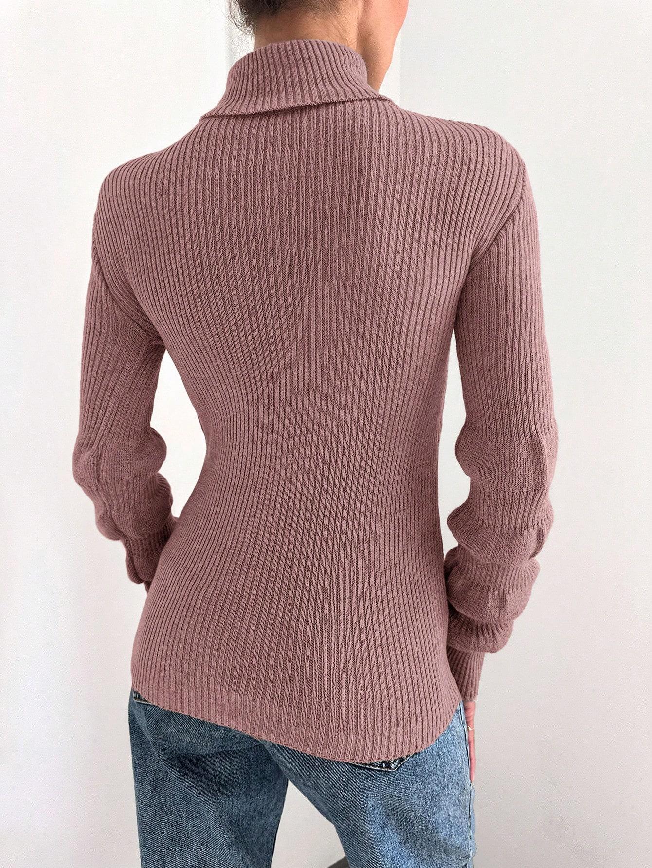 różowy dopasowany SWETER GOLF