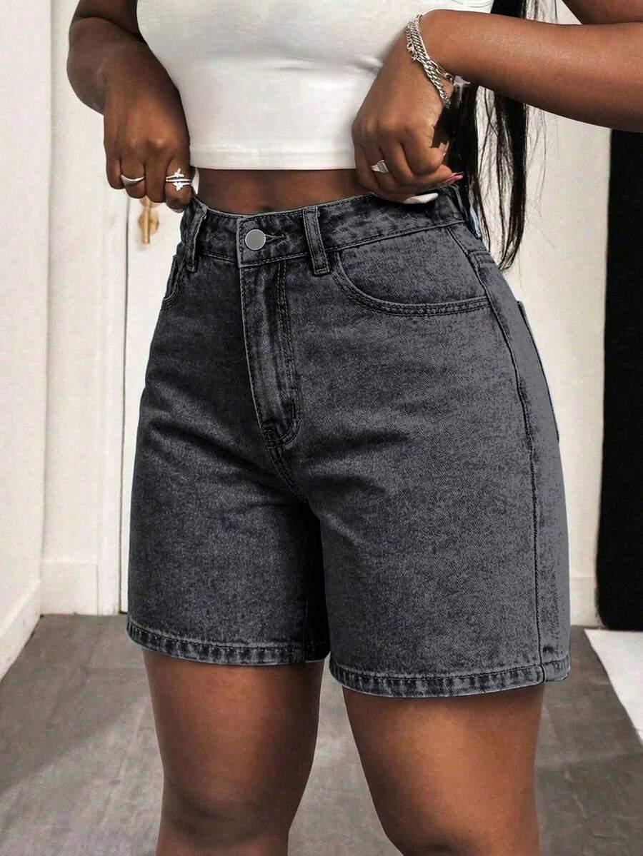 SZARE SPODENKI JEANS