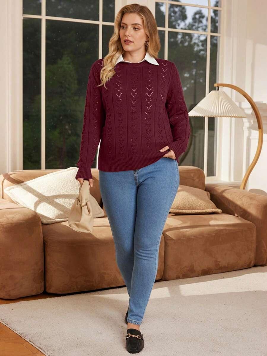 bordowy dzianinowy sweter 