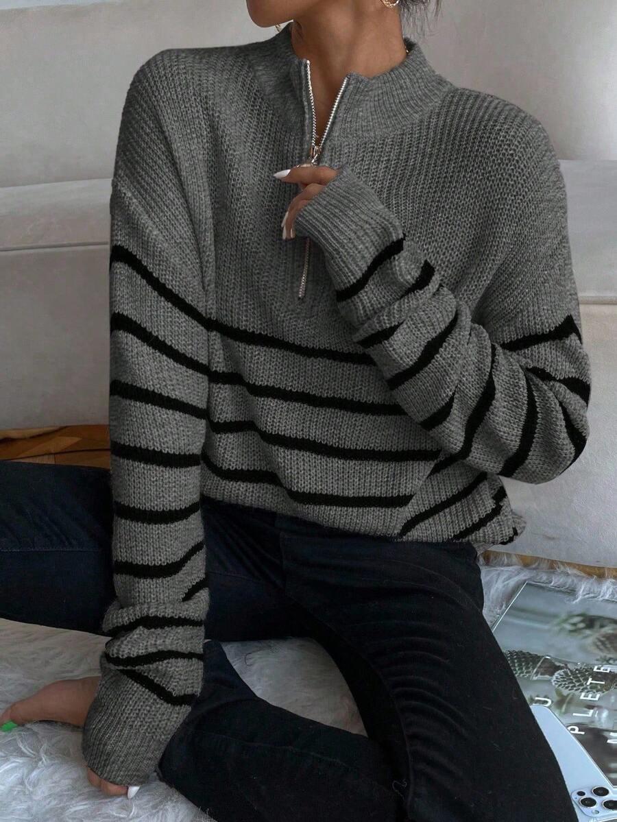 SWETER DŁUGI RĘKAW PASKI