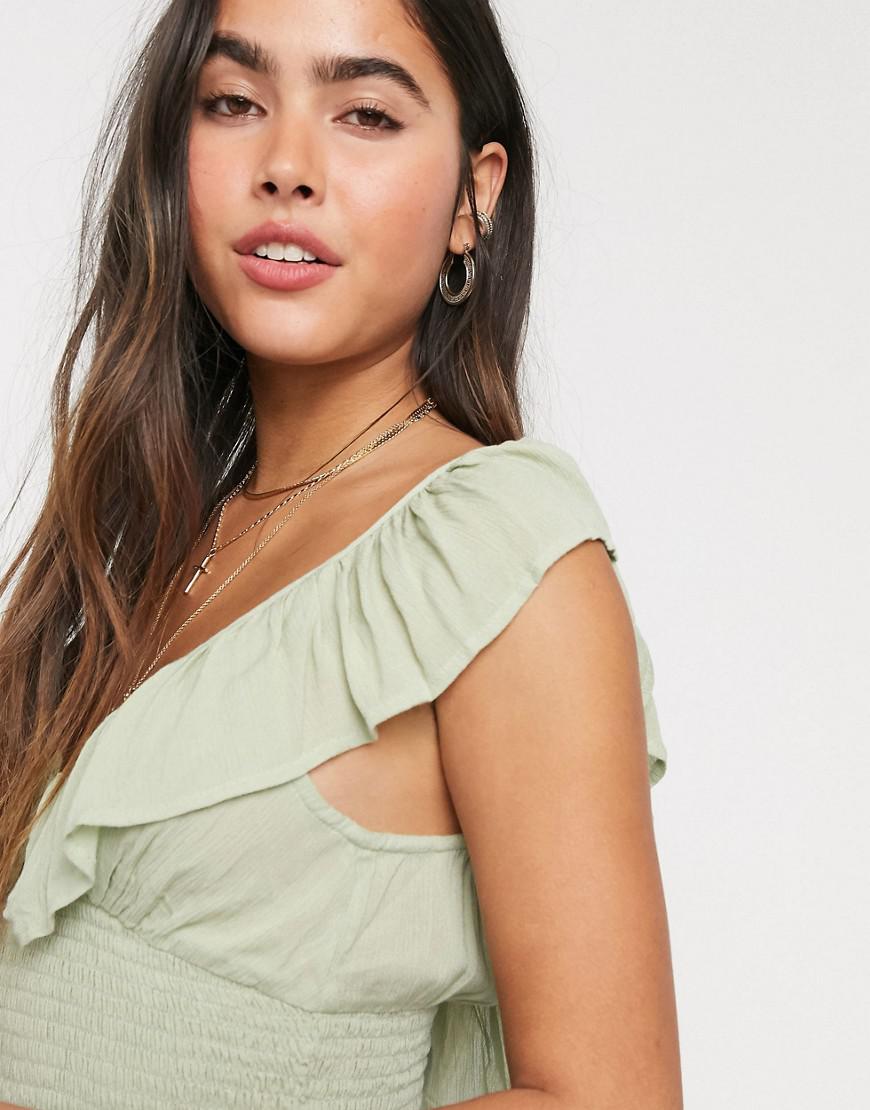 zielony top v-neck