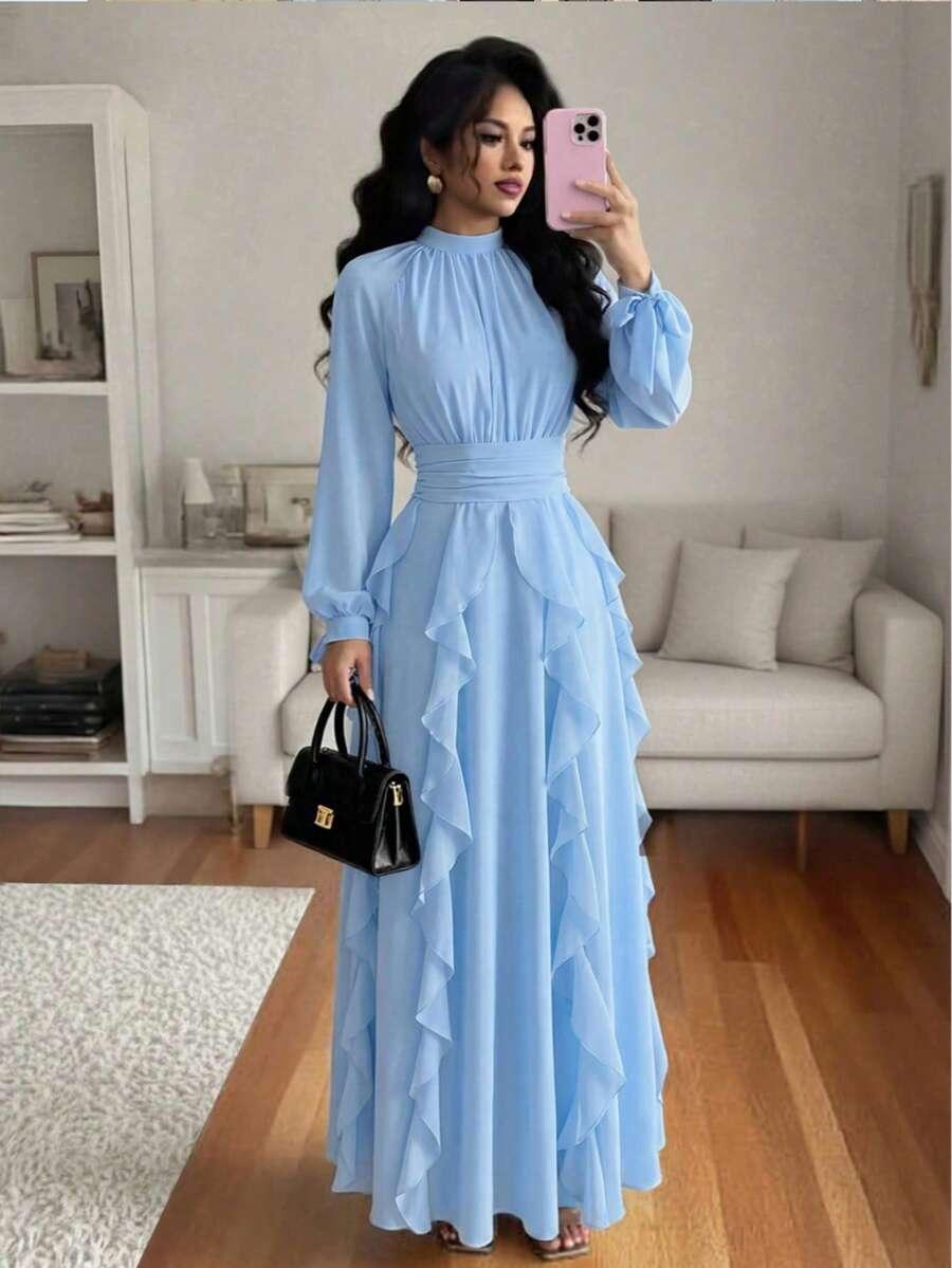 NIEBIESKA MAXI SUKIENKA