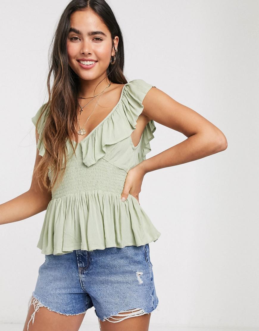 zielony top v-neck