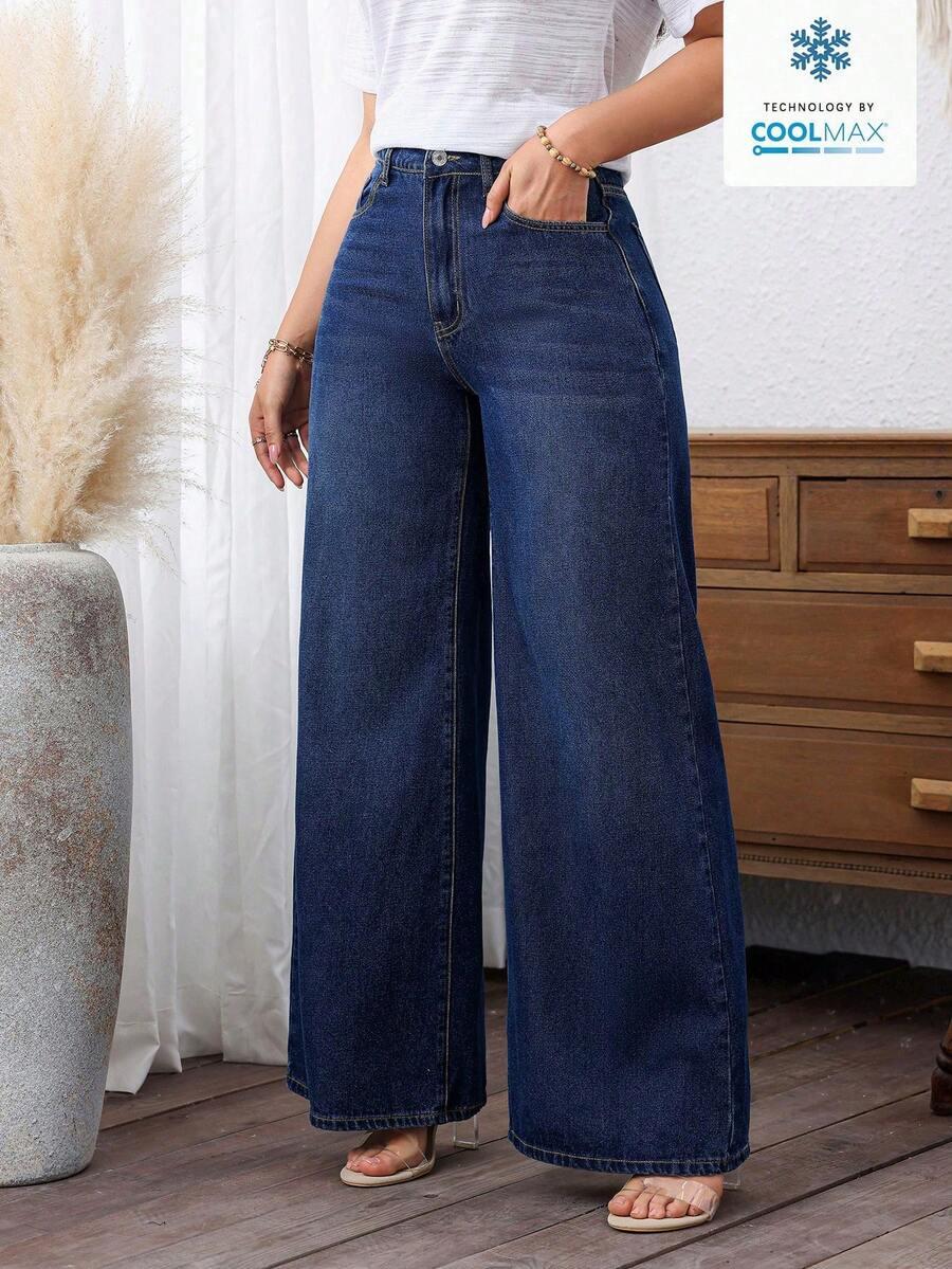 GRANATOWE SPODNIE JEANS