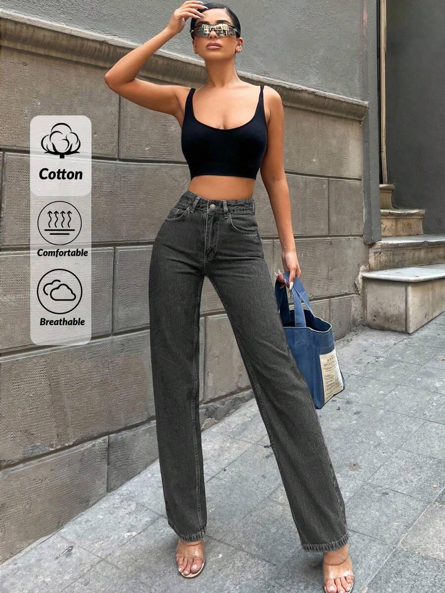 szare spodnie jeans 