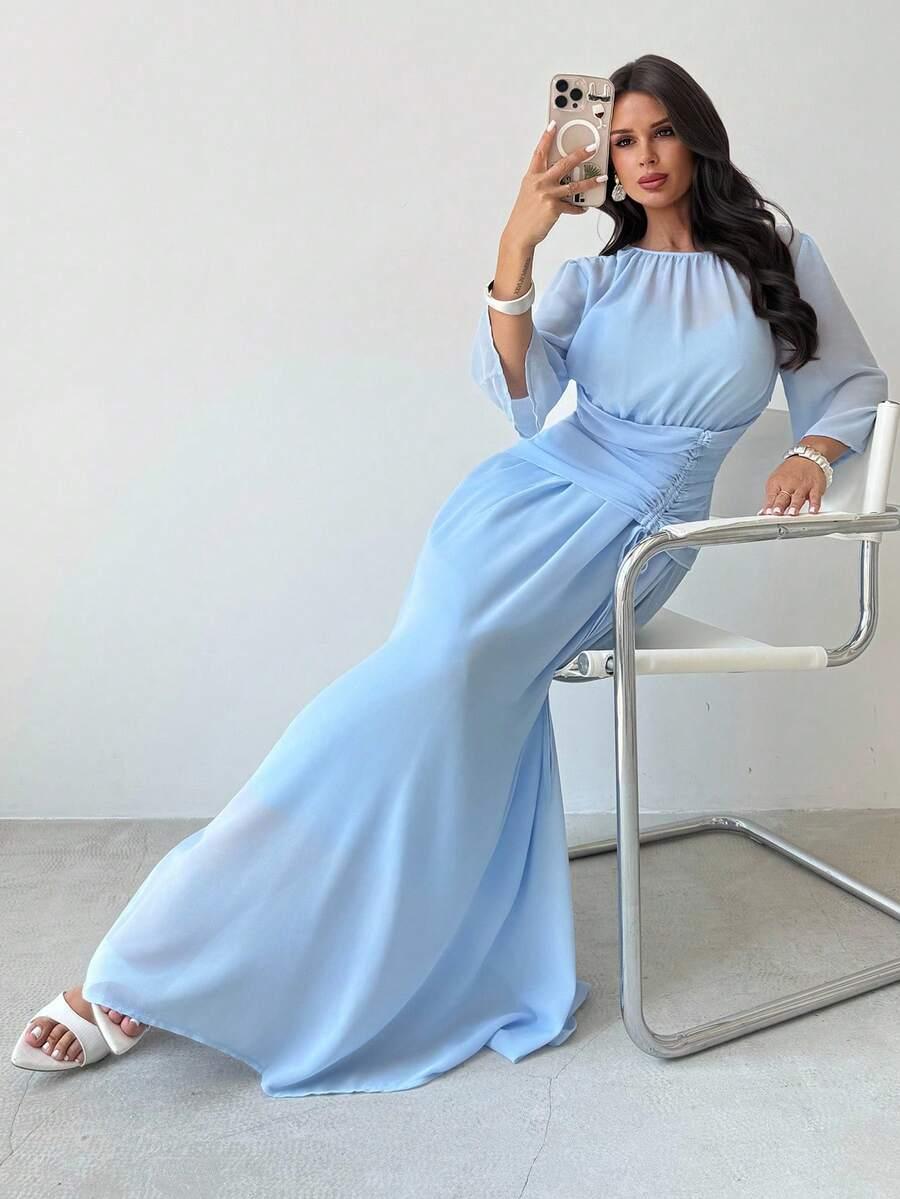 NIEBIESKA MAXI SUKIENKA