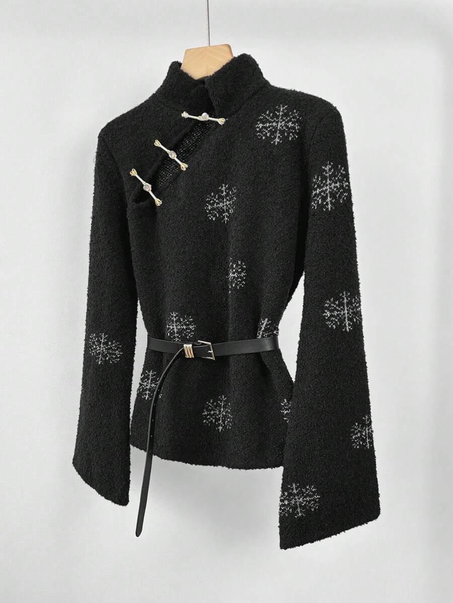 czarny sweter wzór