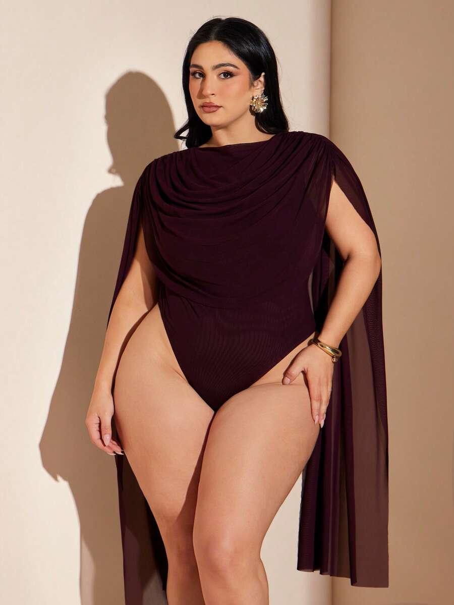 bordowe asymetryczne body