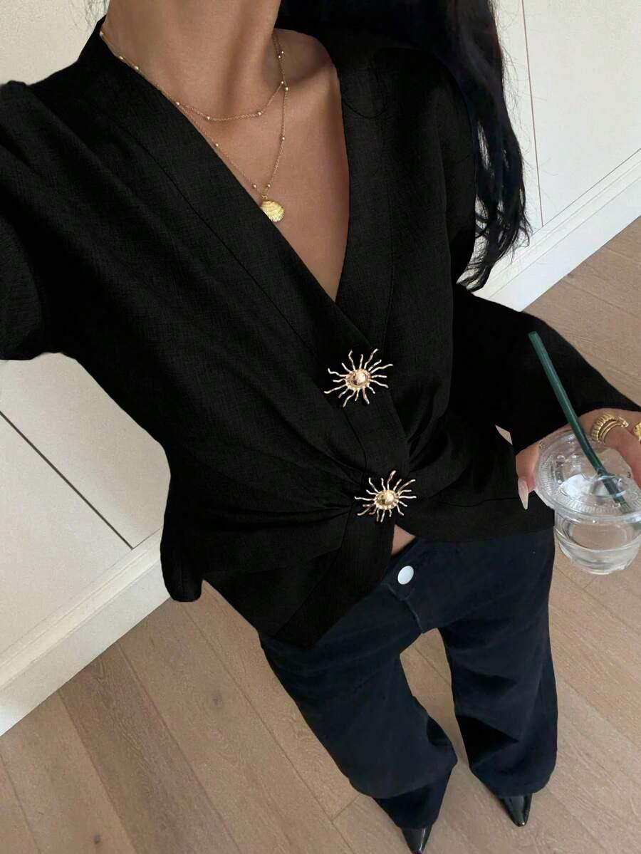 CZARNA KOSZULA V NECK 