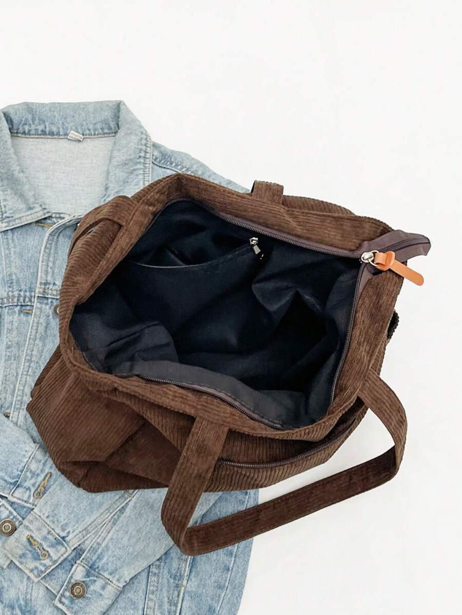 brązowa torebka shopper