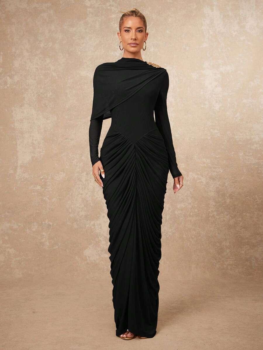 CZARNA MAXI SUKIENKA
