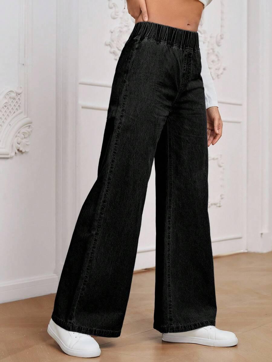 CZARNE SPODNIE JEANS