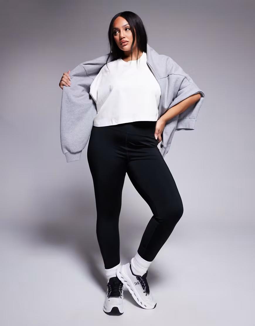 biały t-shirt basic oversize okrągły dekolt