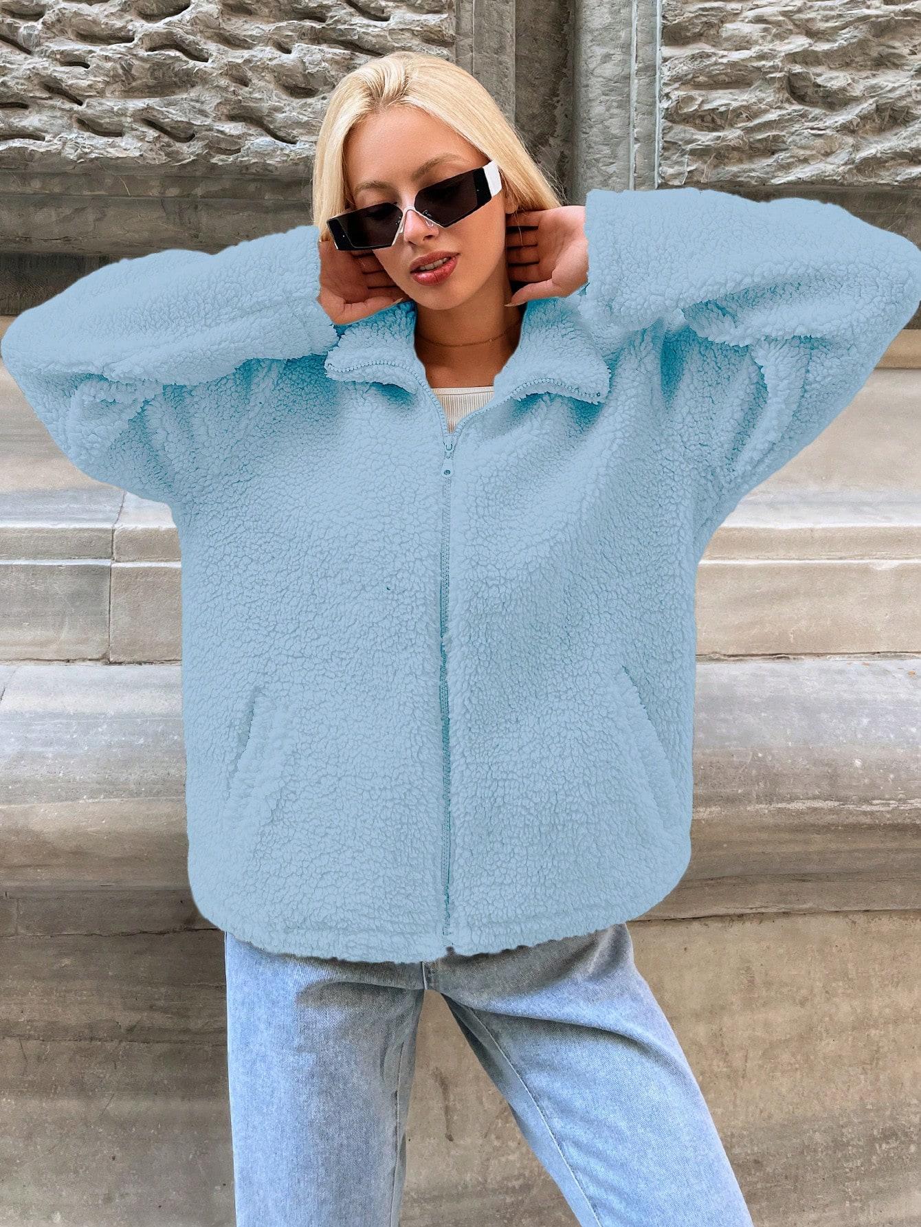 niebieska ROZPINANA BLUZA