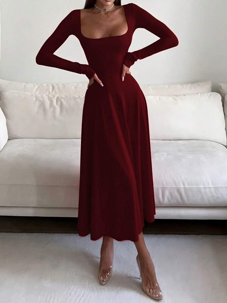 czerwona maxi sukienka