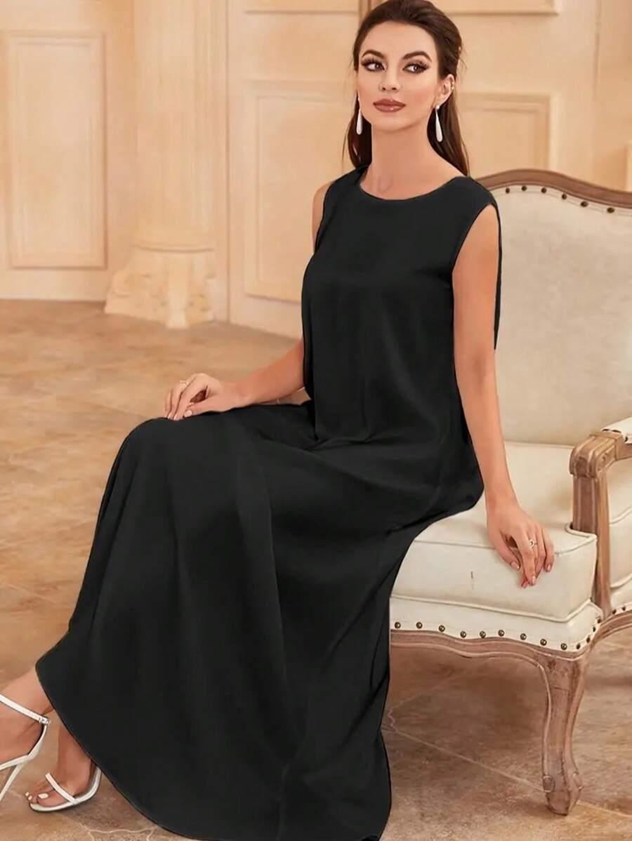 CZARNA MAXI SUKIENKA