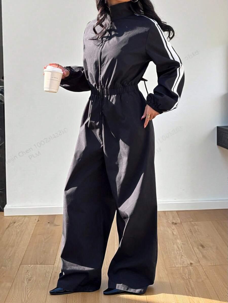 czarny kombinezon casual