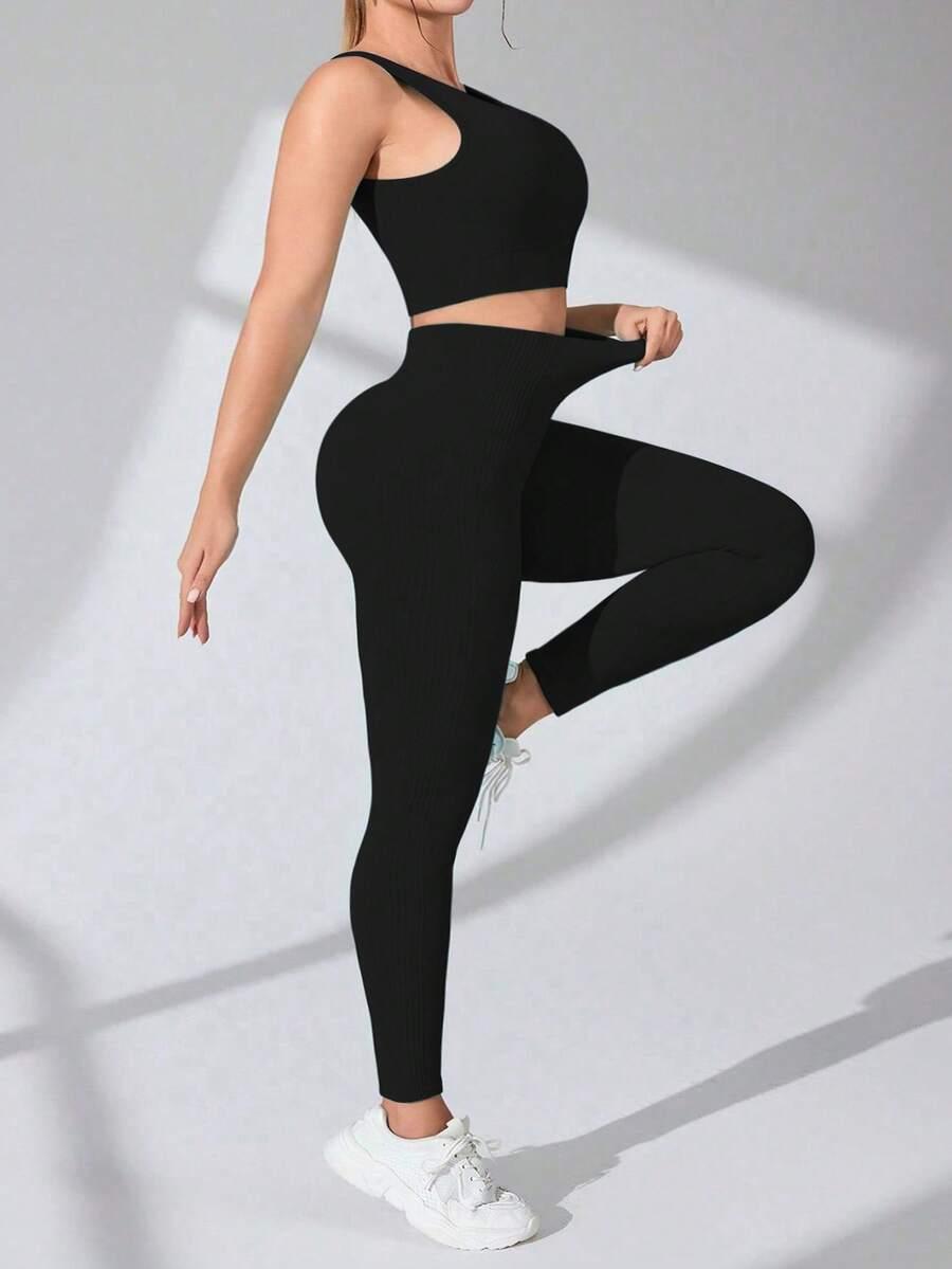 sportowy komplet biustonosz legginsy 
