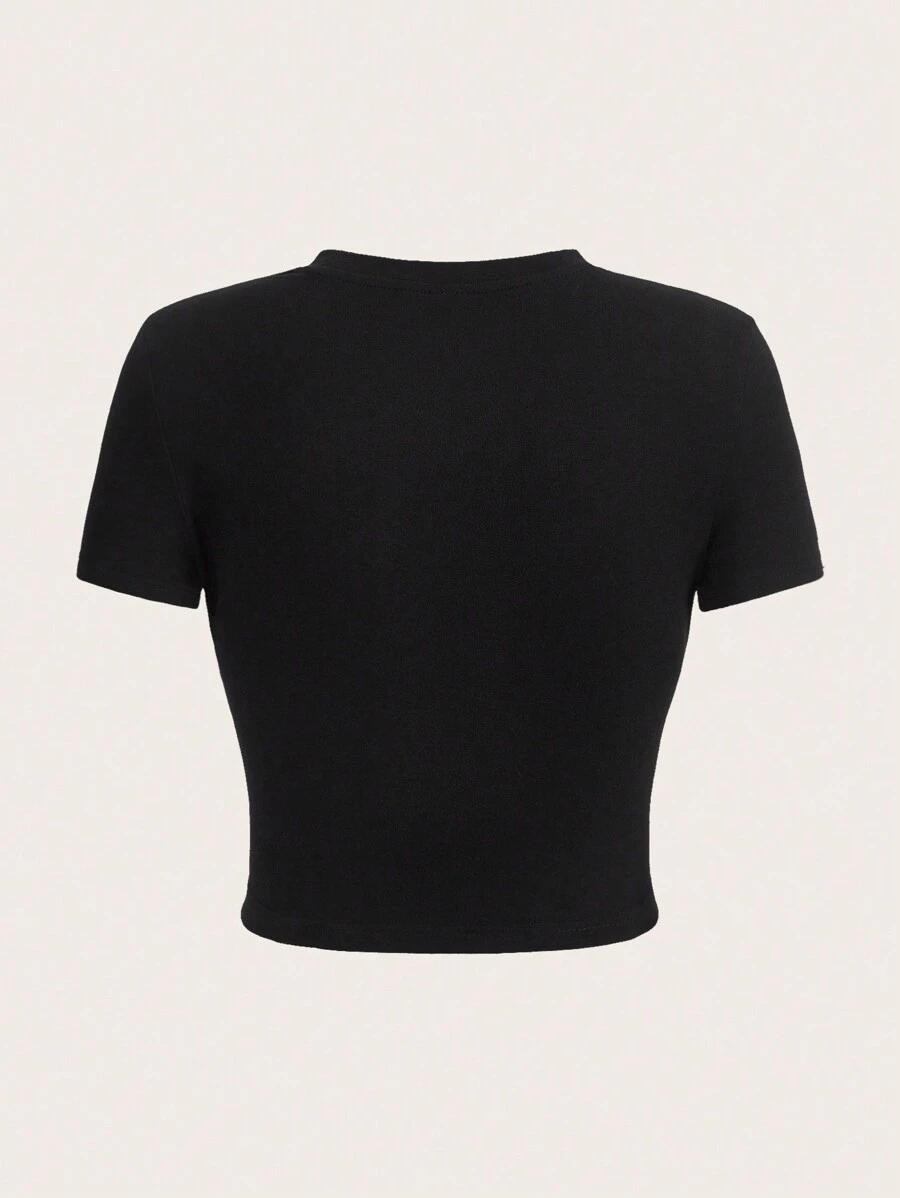 czarny t-shirt nadruk