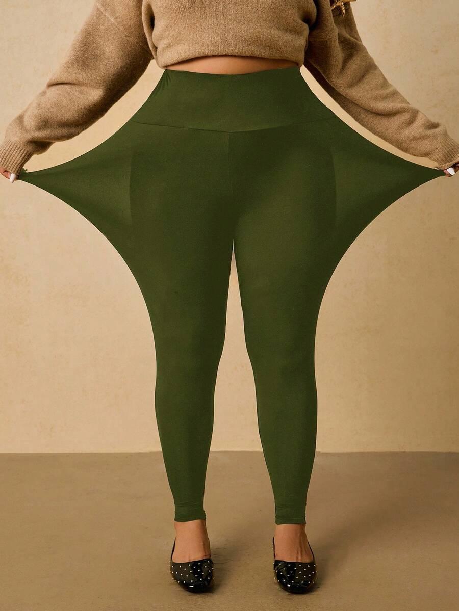 ZIELONE LEGGINSY WYSOKI STAN