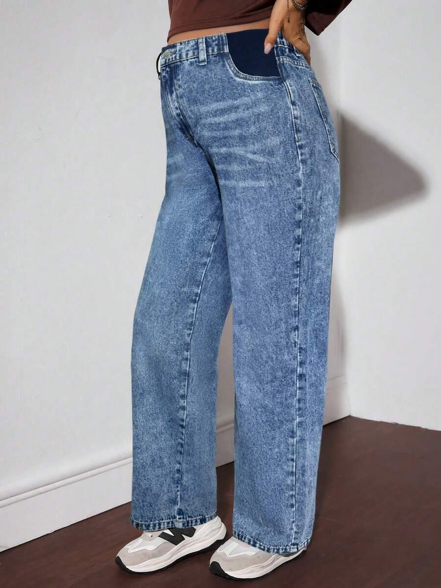 niebieskie ciążowe spodnie jeans