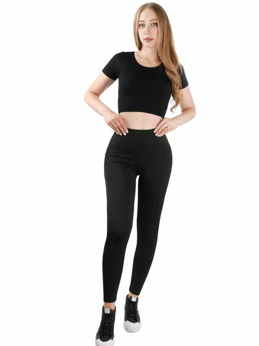 czarne legginsy imitacja jeansu