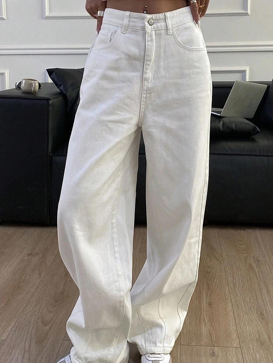 BIAŁE SPODNIE JEANS